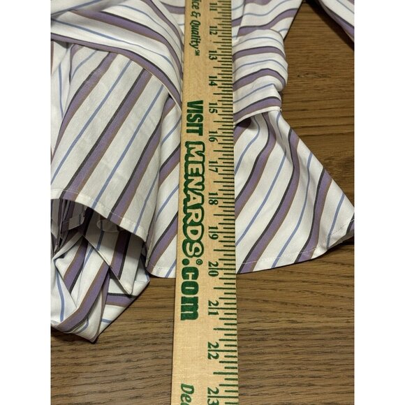 Veronica Beard Seema Stripe Twist Front Blouse in Off White Multi Size 2 Luxury - Picture 4 of 16